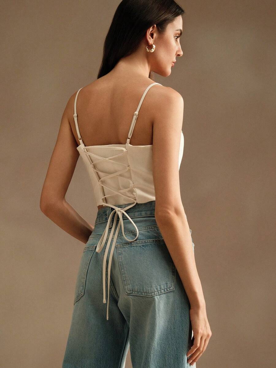 Regata Feminina Elegante Assimétrica com Alças Finas