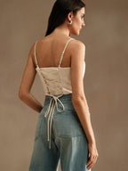 Regata Feminina Elegante Assimétrica com Alças Finas