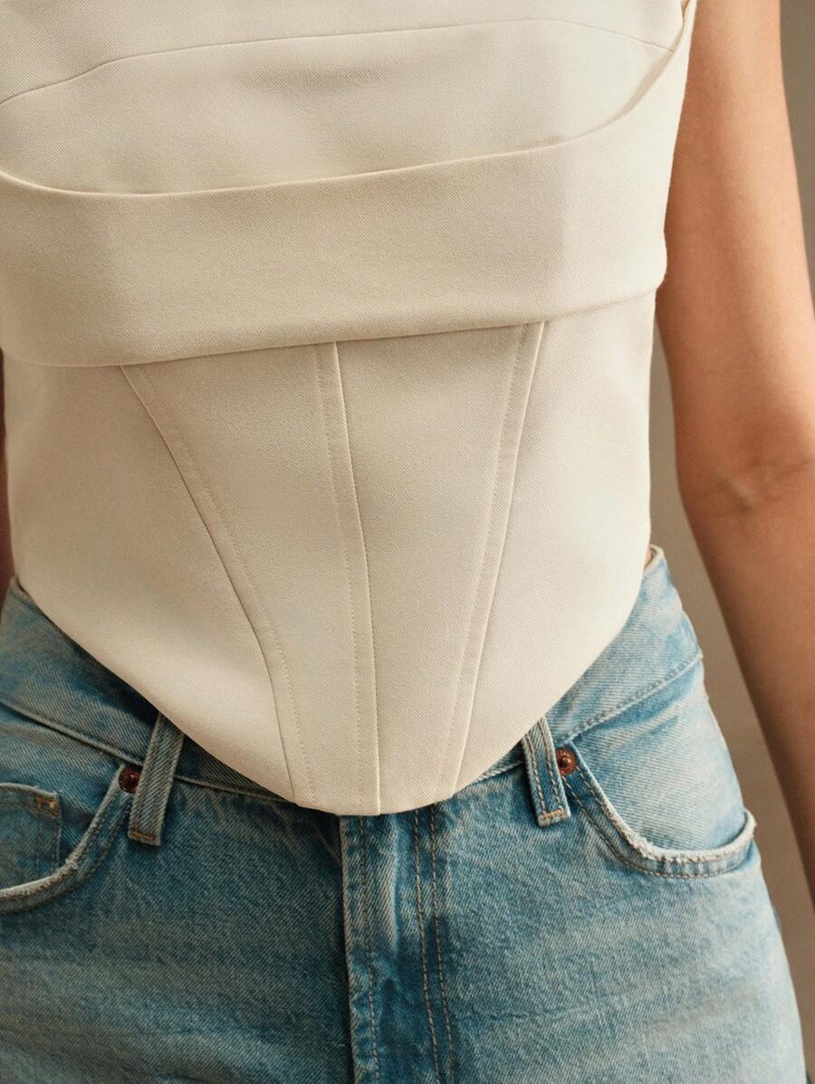 Regata Feminina Elegante Assimétrica com Alças Finas