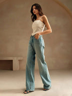 Regata Feminina Elegante Assimétrica com Alças Finas