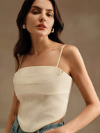 Regata Feminina Elegante Assimétrica com Alças Finas