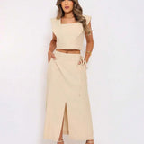 Conjunto  Cropped e Saia Alfaiataria Marrant