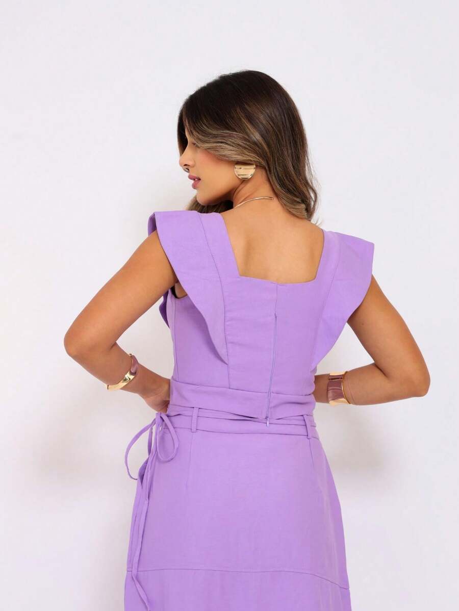 Conjunto  Cropped e Saia Alfaiataria Marrant