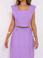 Conjunto  Cropped e Saia Alfaiataria Marrant