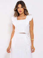 Conjunto  Cropped e Saia Alfaiataria Marrant