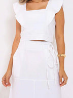 Conjunto  Cropped e Saia Alfaiataria Marrant