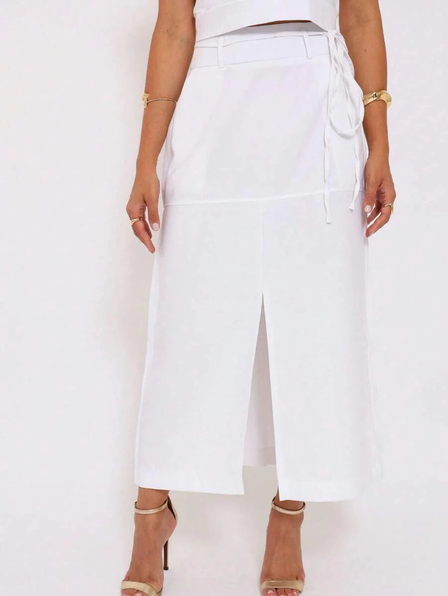 Conjunto  Cropped e Saia Alfaiataria Marrant