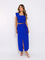 Conjunto  Cropped e Saia Alfaiataria Marrant