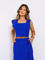 Conjunto  Cropped e Saia Alfaiataria Marrant