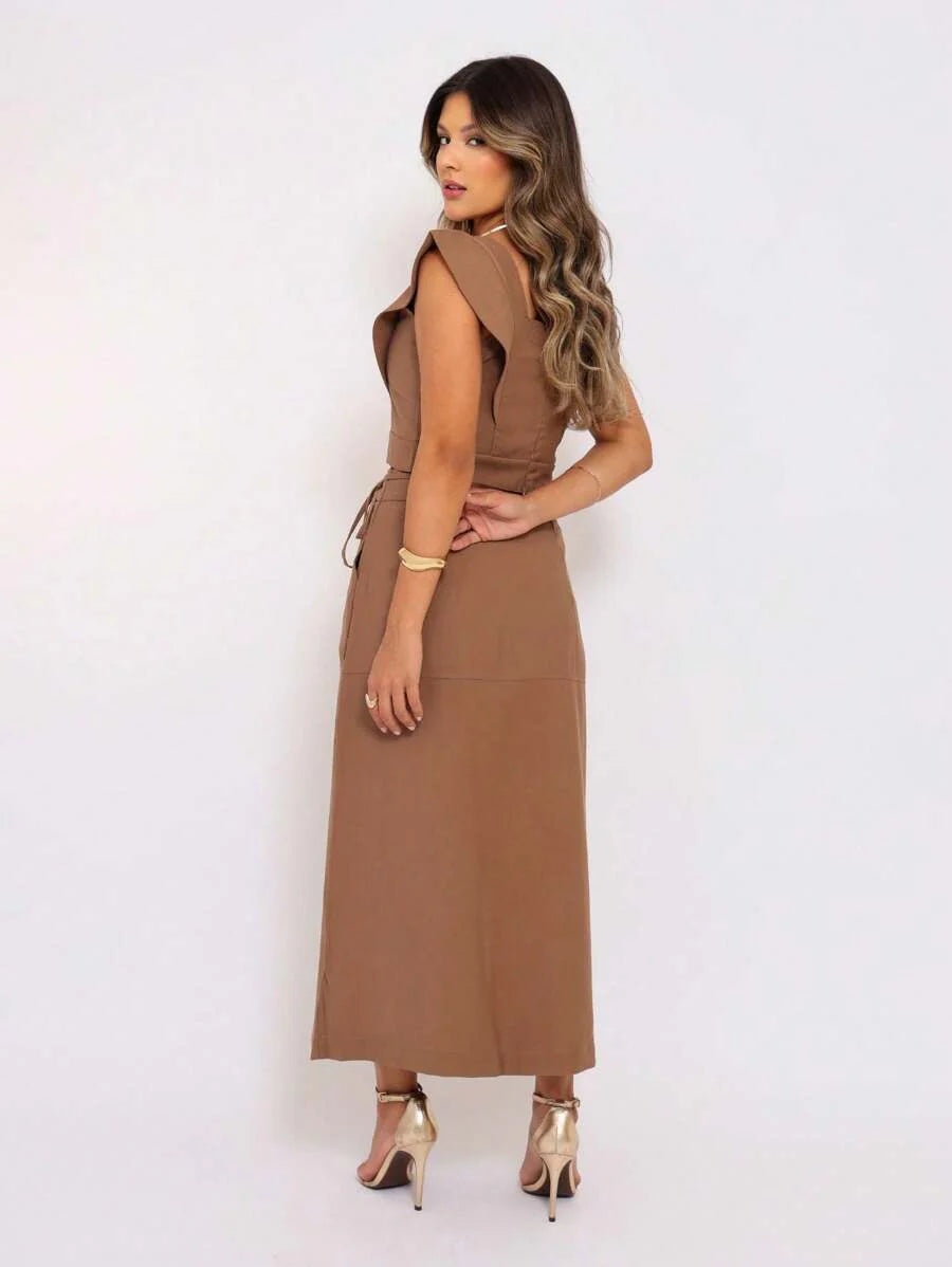 Conjunto  Cropped e Saia Alfaiataria Marrant