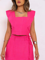 Conjunto  Cropped e Saia Alfaiataria Marrant