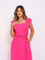 Conjunto  Cropped e Saia Alfaiataria Marrant
