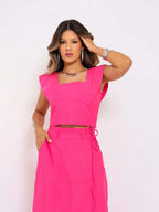 Conjunto  Cropped e Saia Alfaiataria Marrant