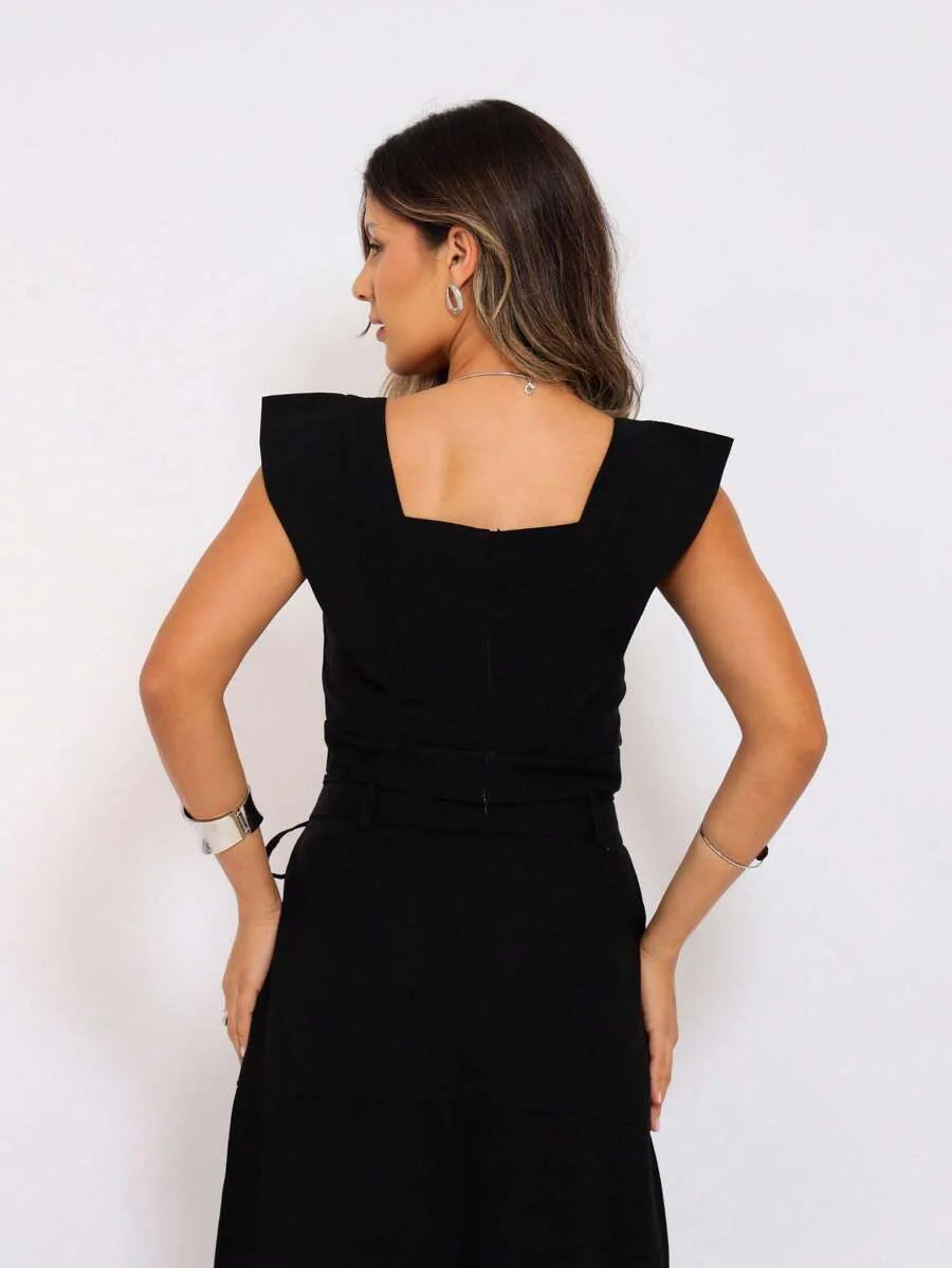 Conjunto  Cropped e Saia Alfaiataria Marrant