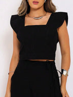 Conjunto  Cropped e Saia Alfaiataria Marrant