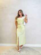 Conjunto  Cropped e Saia Alfaiataria Marrant