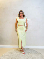 Conjunto  Cropped e Saia Alfaiataria Marrant