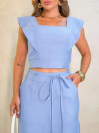 Conjunto  Cropped e Saia Alfaiataria Marrant