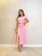 Conjunto  Cropped e Saia Alfaiataria Marrant
