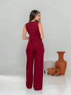 Conjunto de colete e calça Pantalona