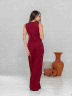 Conjunto de colete e calça Pantalona