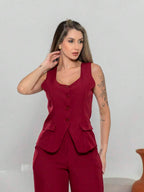 Conjunto de colete e calça Pantalona