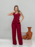 Conjunto de colete e calça Pantalona