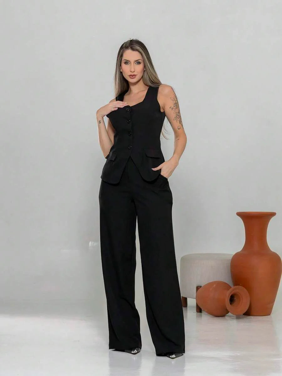 Conjunto de colete e calça Pantalona