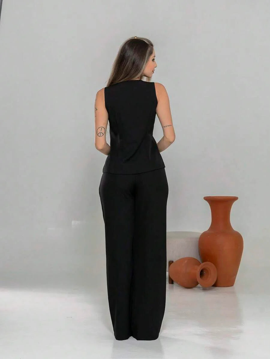 Conjunto de colete e calça Pantalona