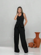 Conjunto de colete e calça Pantalona
