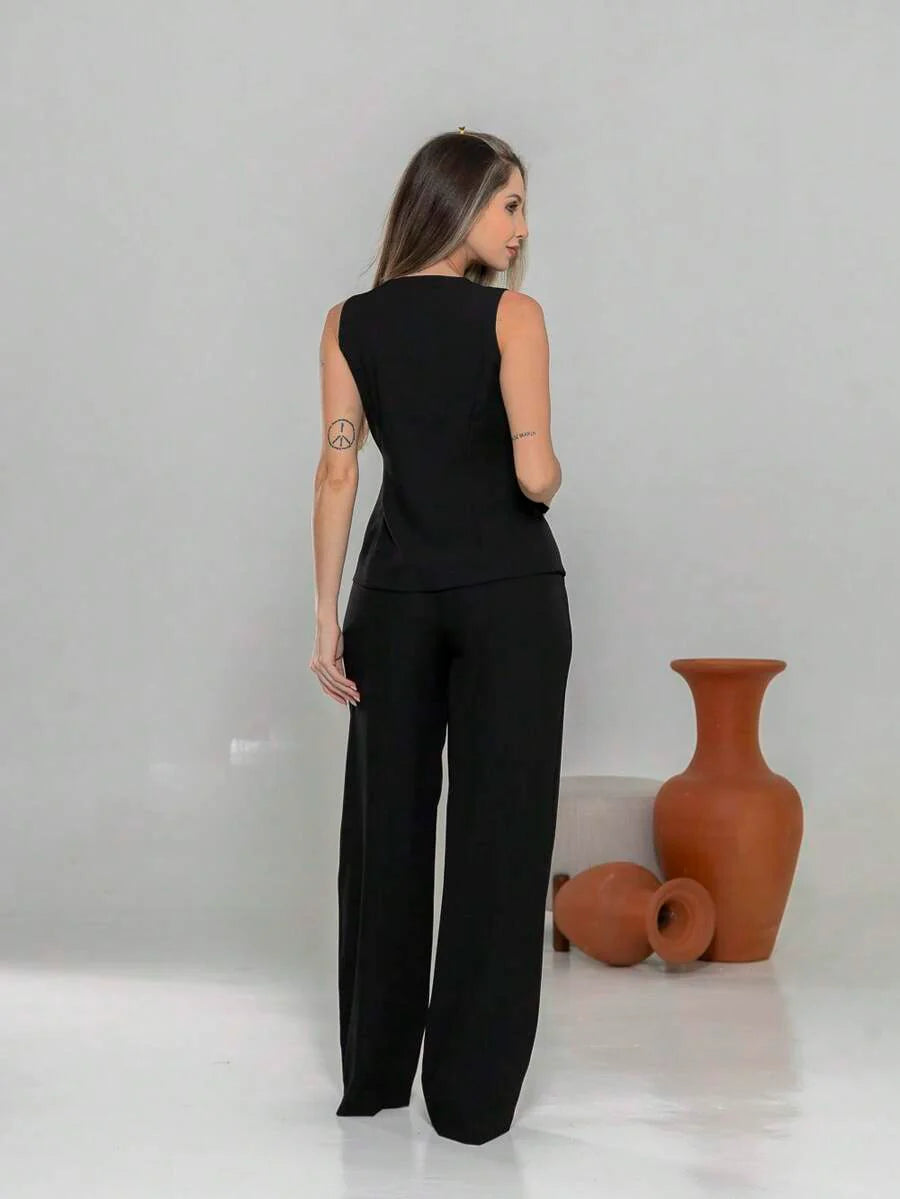 Conjunto de colete e calça Pantalona