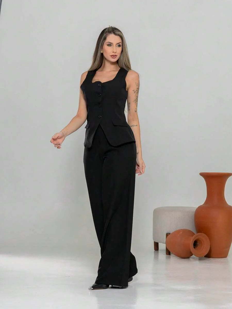 Conjunto de colete e calça Pantalona