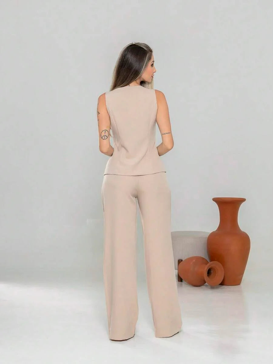 Conjunto de colete e calça Pantalona