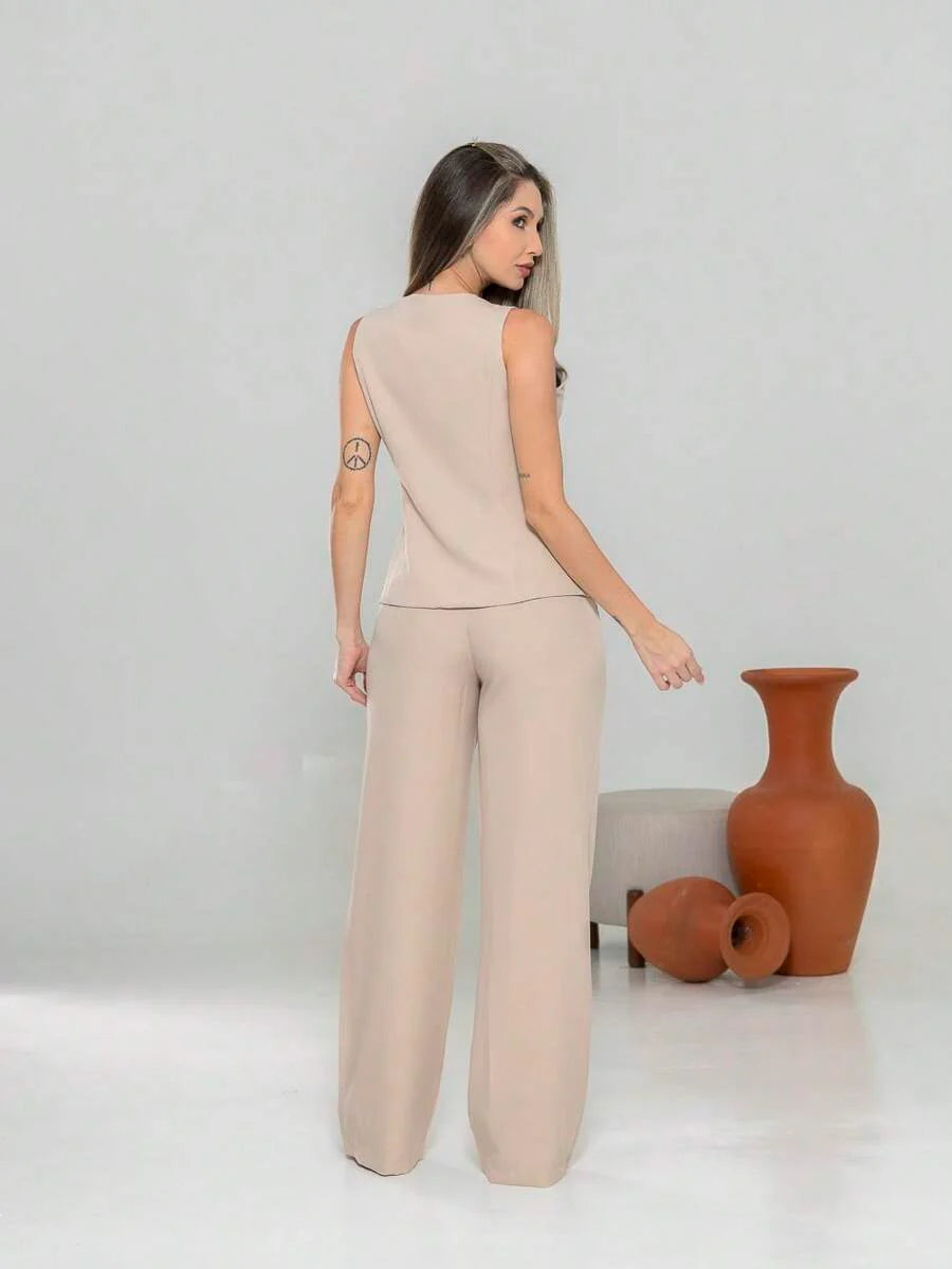 Conjunto de colete e calça Pantalona