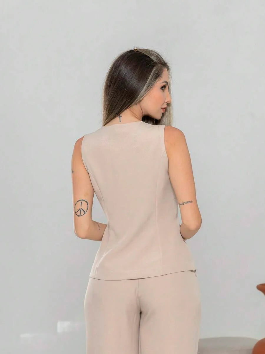 Conjunto de colete e calça Pantalona