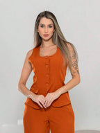 Conjunto de colete e calça Pantalona