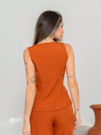 Conjunto de colete e calça Pantalona