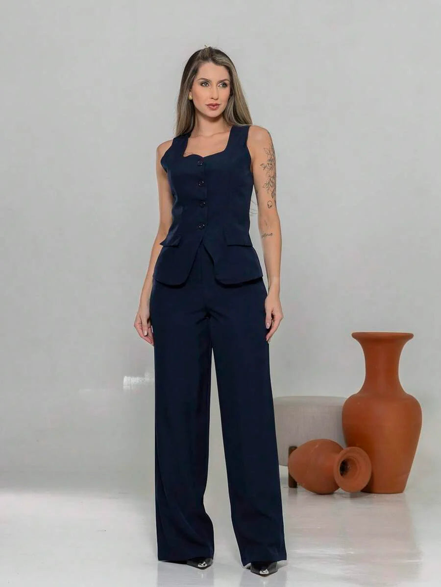 Conjunto de colete e calça Pantalona