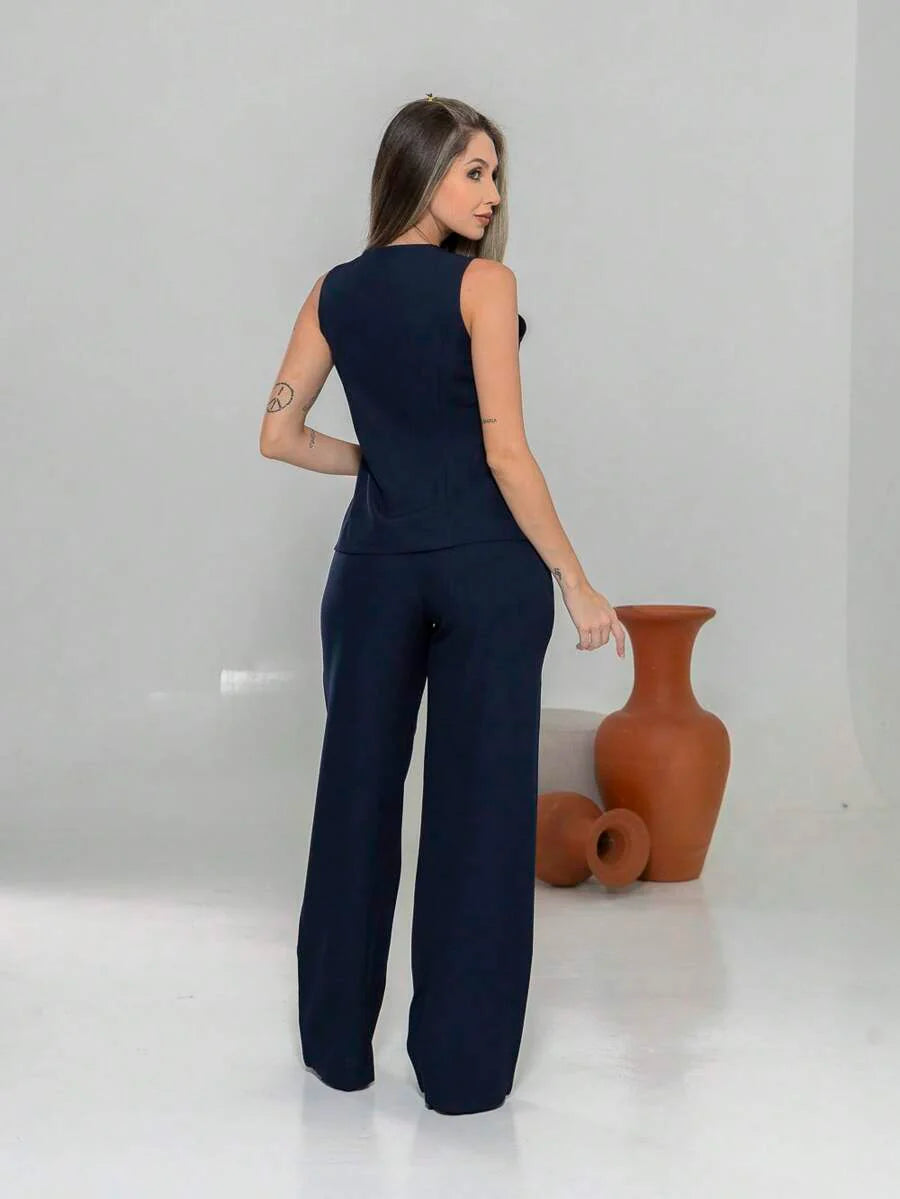 Conjunto de colete e calça Pantalona