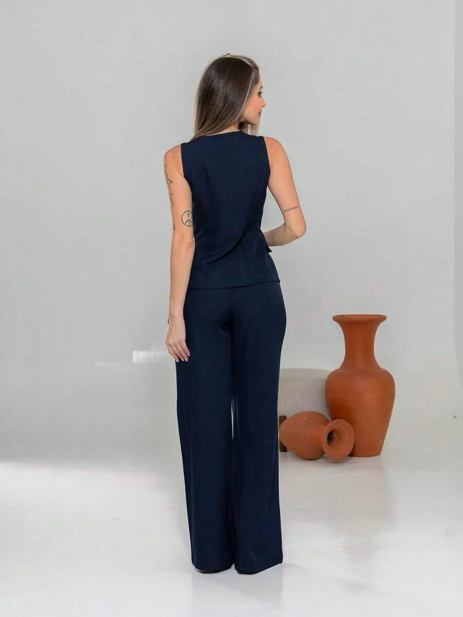 Conjunto de colete e calça Pantalona