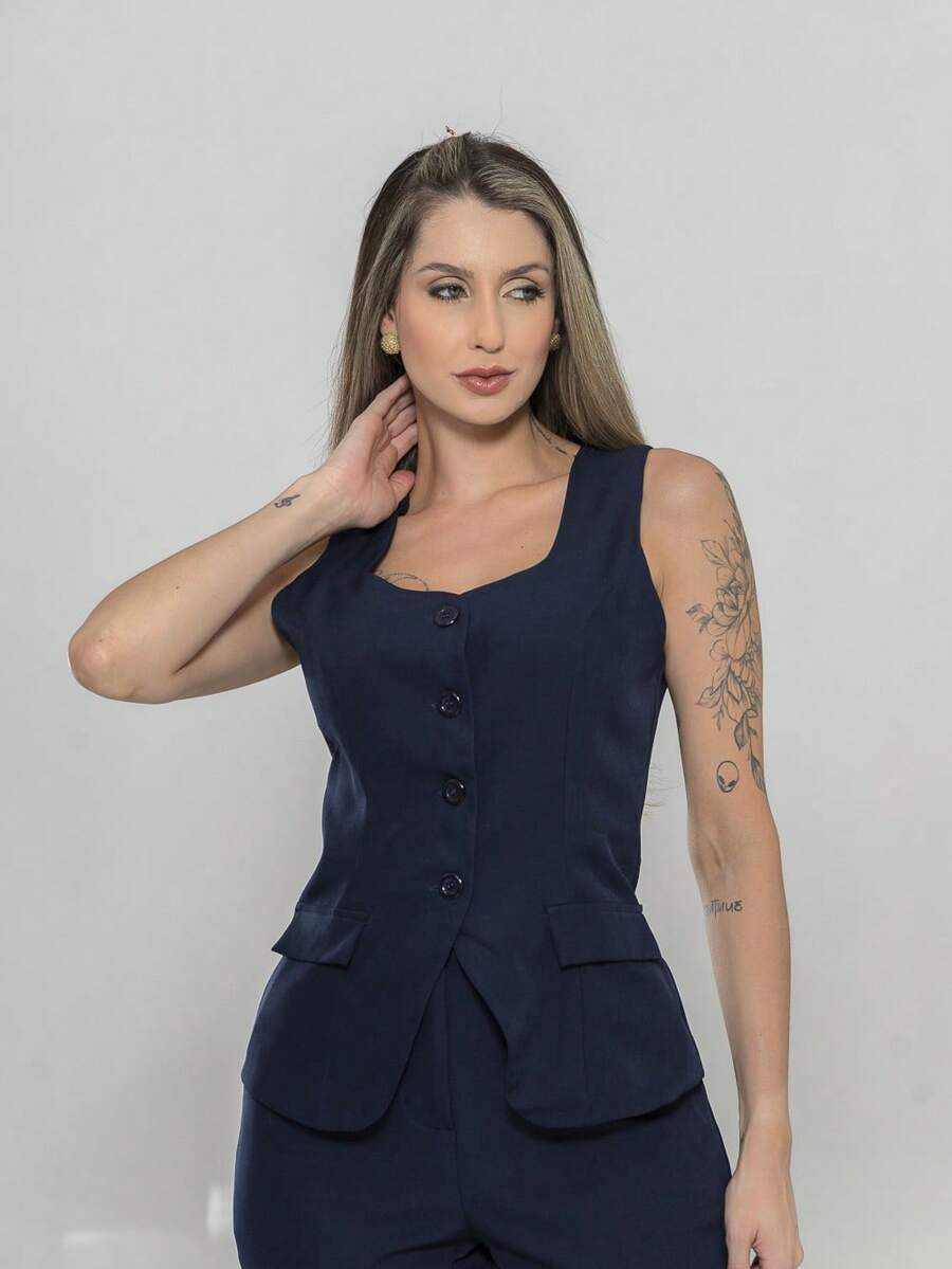 Conjunto de colete e calça Pantalona