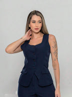 Conjunto de colete e calça Pantalona