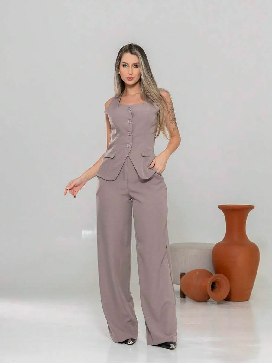 Conjunto de colete e calça Pantalona