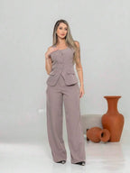 Conjunto de colete e calça Pantalona