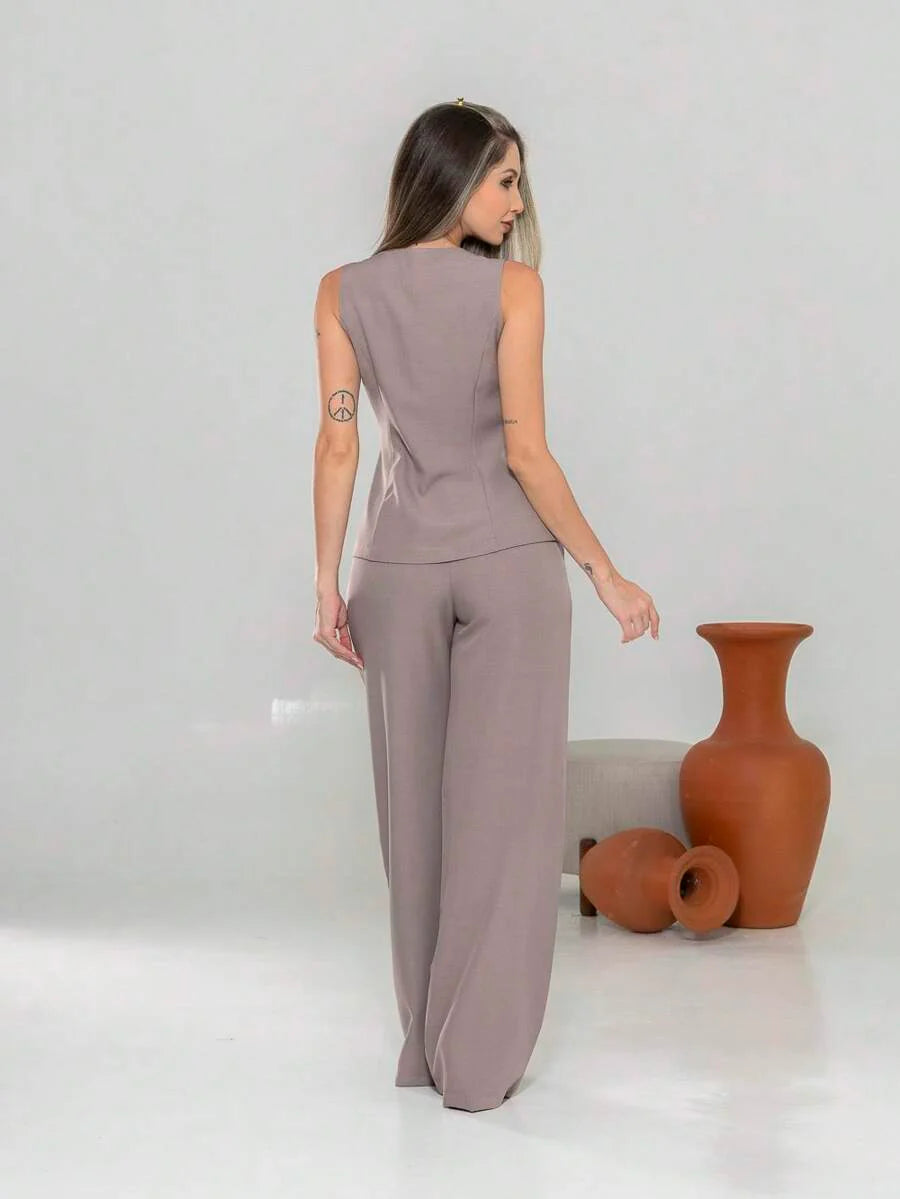 Conjunto de colete e calça Pantalona