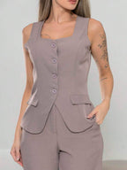 Conjunto de colete e calça Pantalona