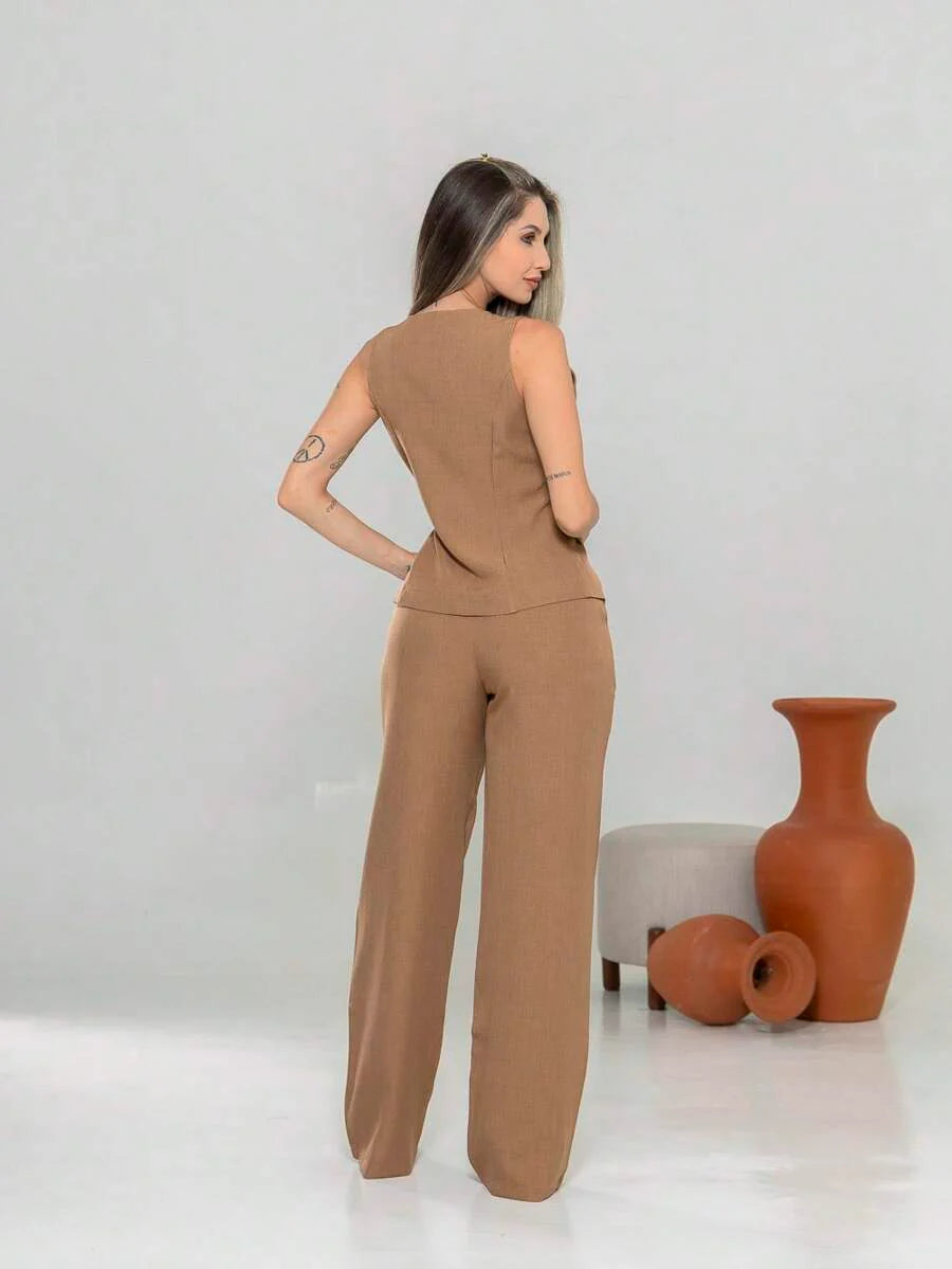 Conjunto de colete e calça Pantalona