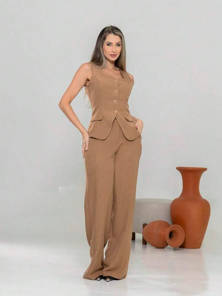 Conjunto de colete e calça Pantalona