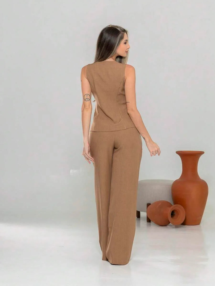 Conjunto de colete e calça Pantalona