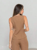 Conjunto de colete e calça Pantalona